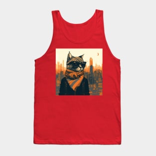 Stylish and fashionable tortoiseshell cat - Feline Fashionista #1 Tank Top